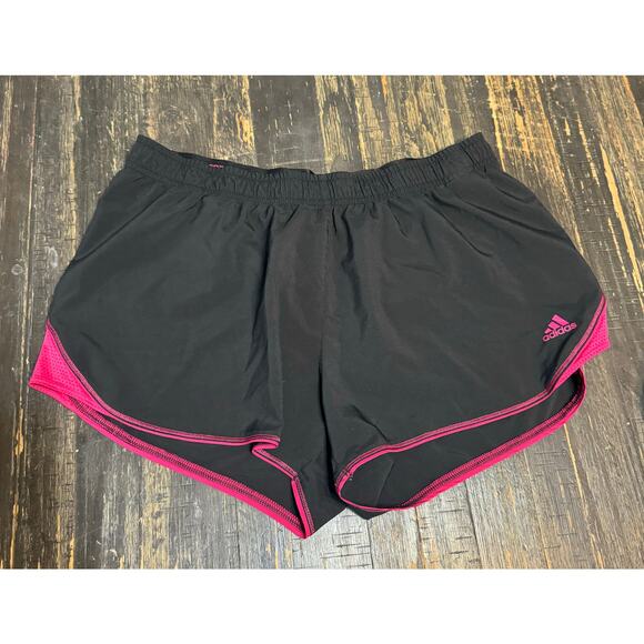 adidas Pants - Adidas Shorts - Black with Pink Size Large Women's